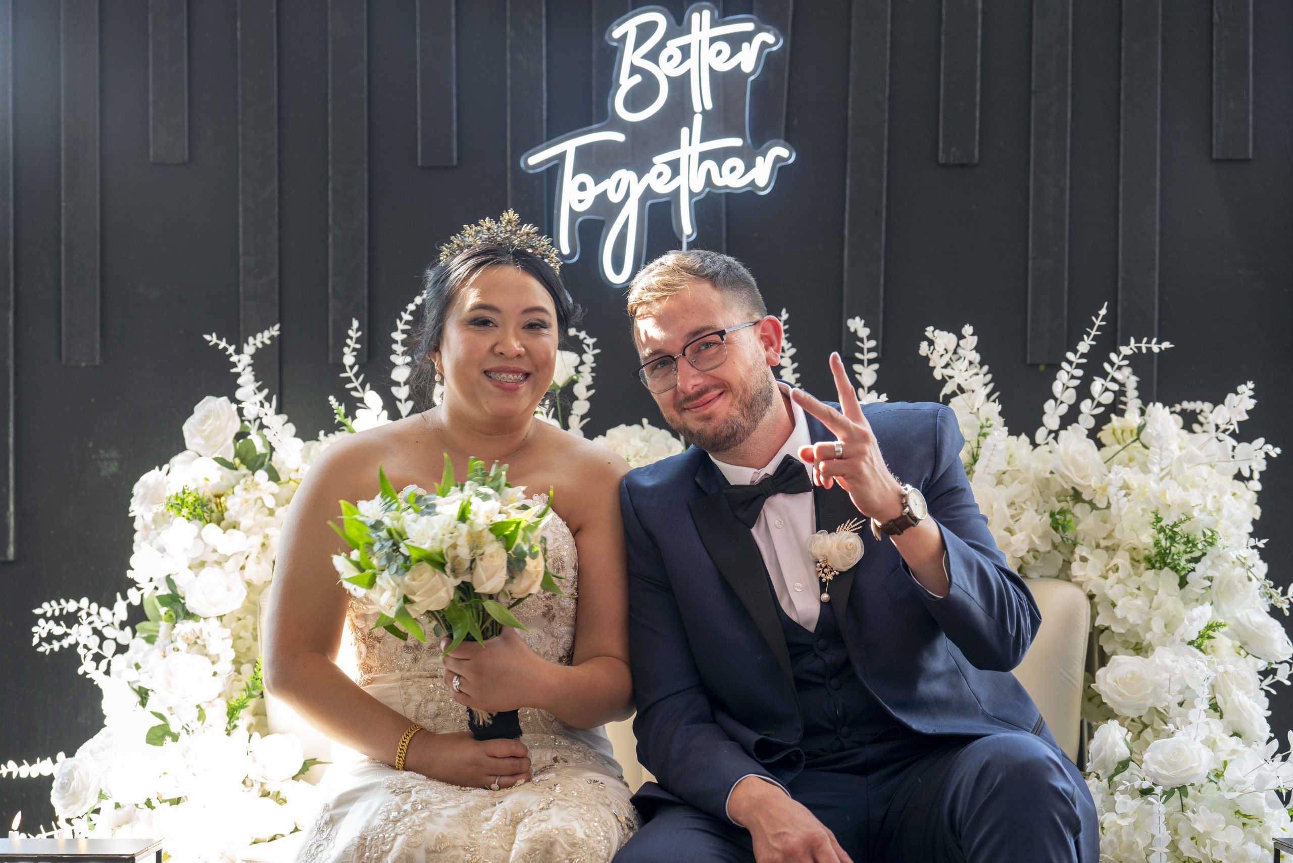 Bride and groom photographed by Tripple A Photography