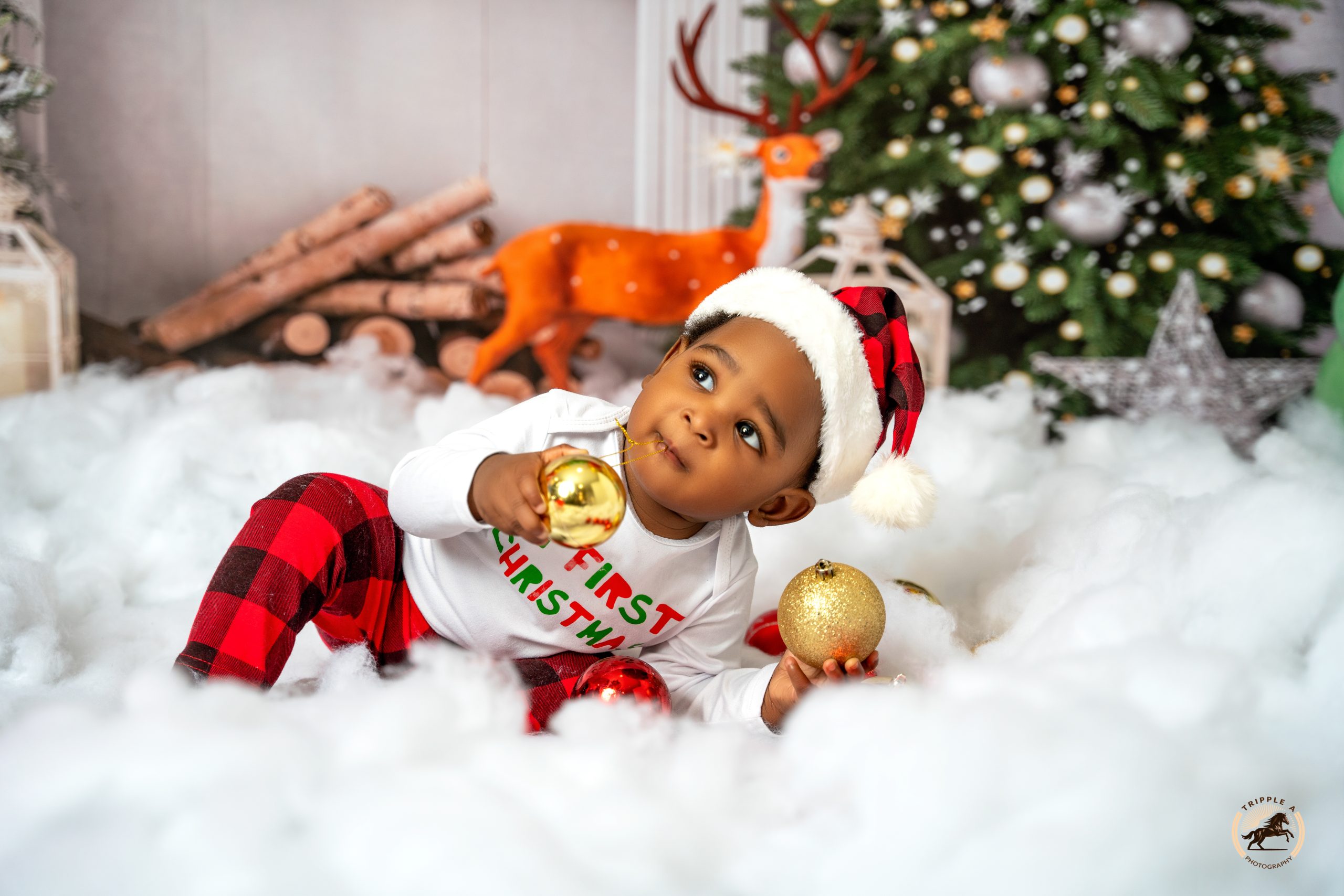 Children's Christmas portrait by Tripple A Photography