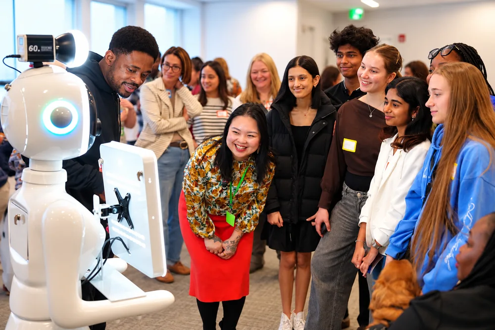 Cinderella Robot Photobooth entertaining guests at an event